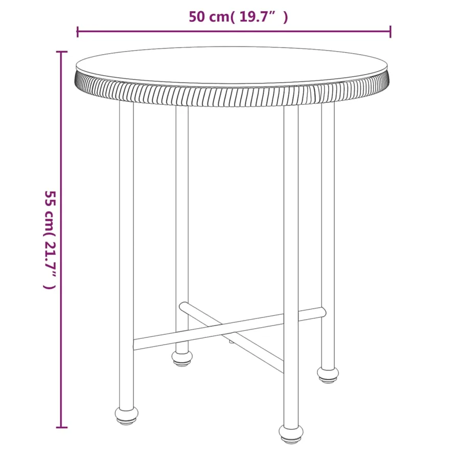 Ensemble à manger de jardin 3 pcs Résine tressée - 11