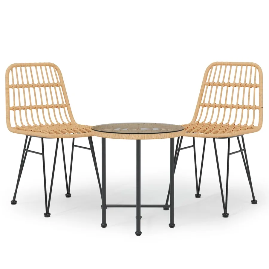 Ensemble à manger de jardin 3 pcs Résine tressée - 2