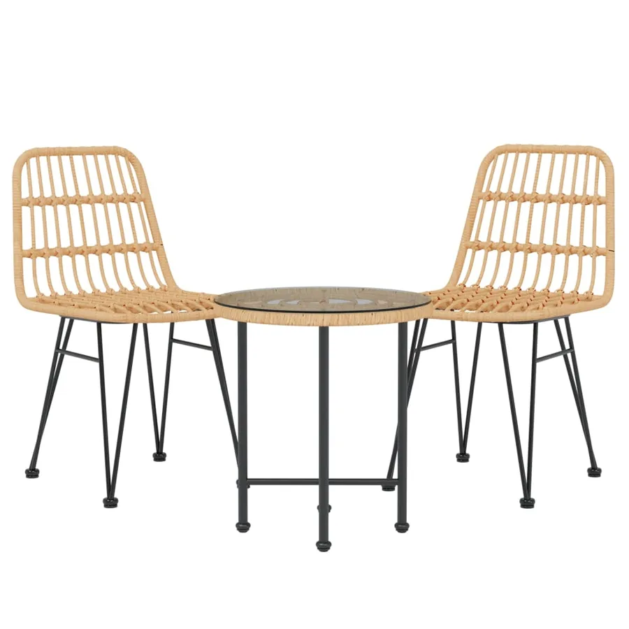 Ensemble à manger de jardin 3 pcs Résine tressée - 3
