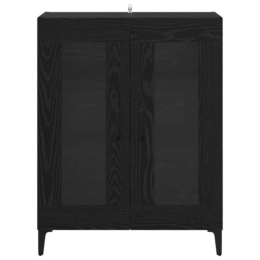 Buffet Chêne noir 69,5 x 34 x 90 cm Bois d'ingénierie et fer - 6