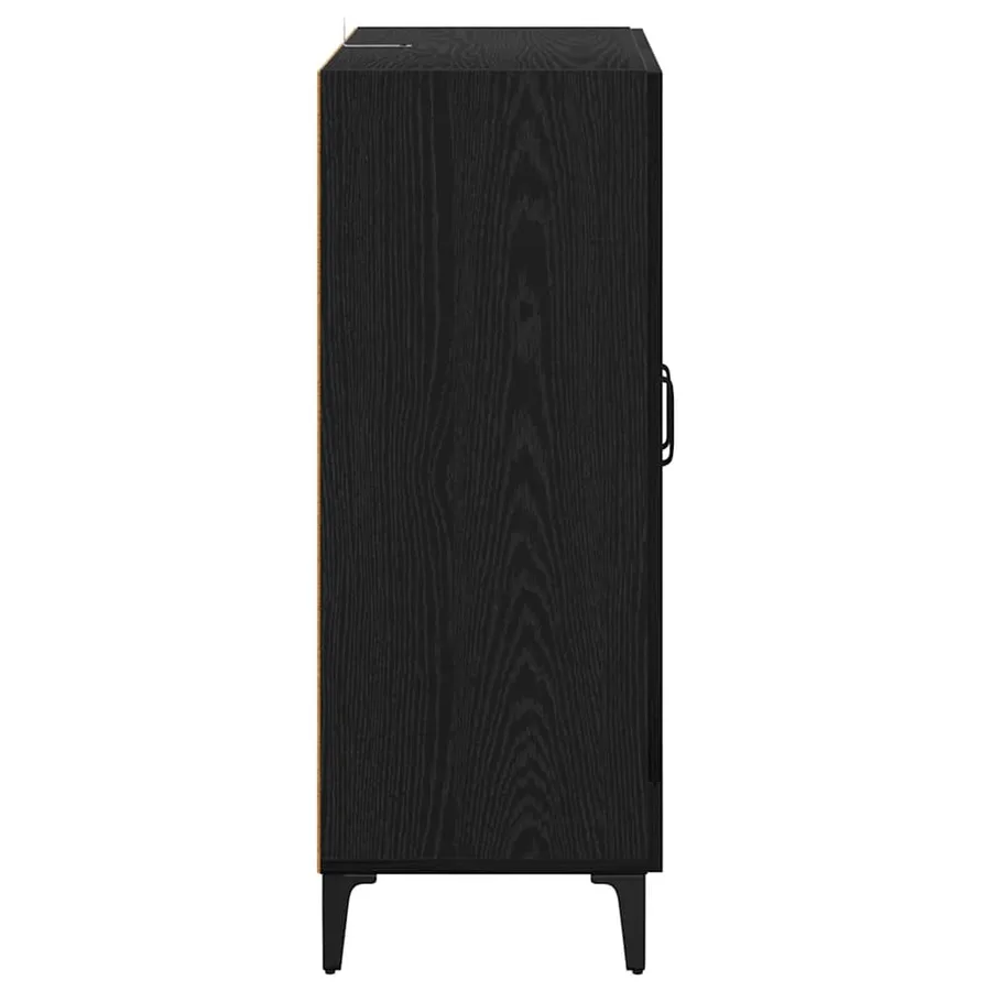 Buffet Chêne noir 69,5 x 34 x 90 cm Bois d'ingénierie et fer - 7