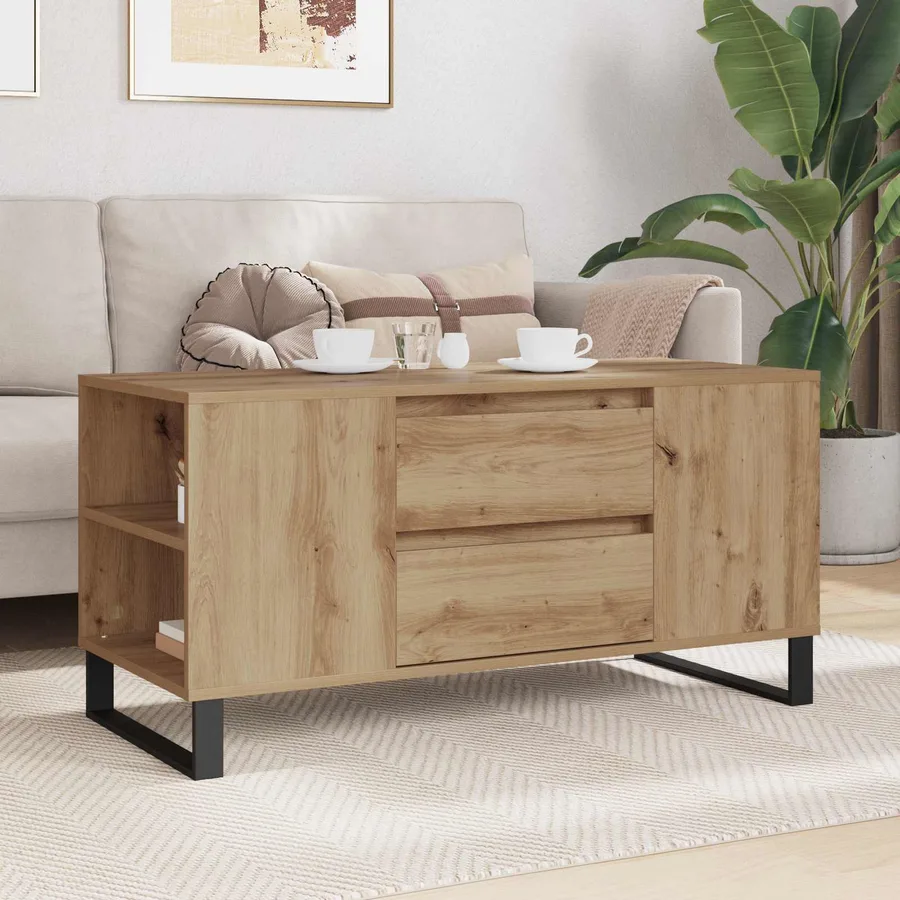 Table basse Chêne artisanal 102 x 44,5 x 50 cm - 4
