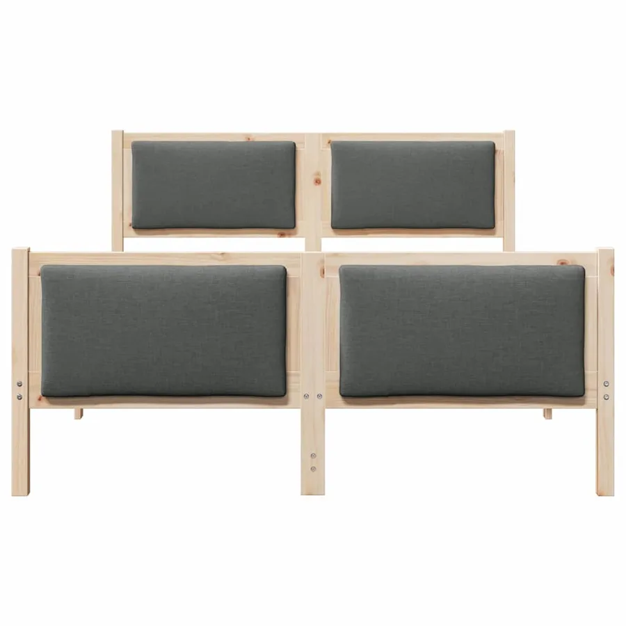 Cadre de lit avec tête de lit Gris foncé 140 x 190 cm tissu - 5
