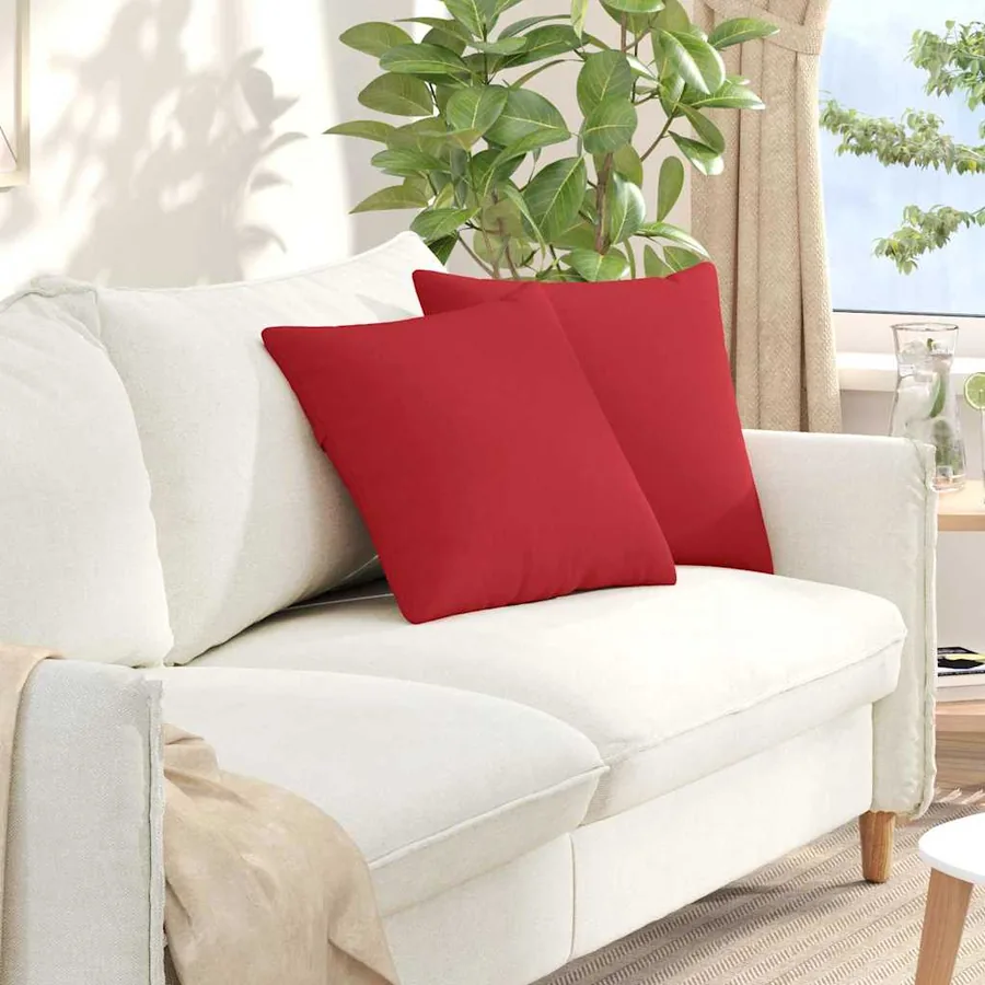 Coussins de canapé 2 pcs Rouge 45 x 45 cm tissu