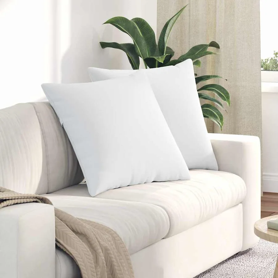 Coussins de canapé 2 pcs Blanc 60 x 60 cm tissu