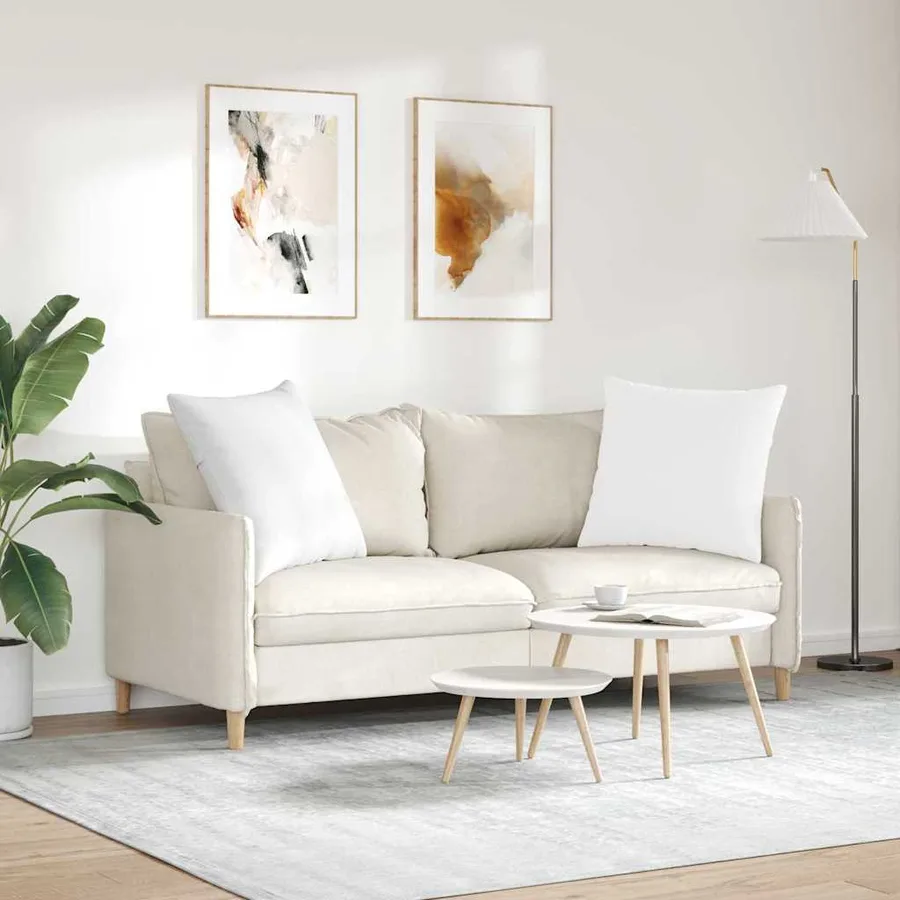 Coussins de canapé 2 pcs Blanc 60 x 60 cm tissu - 4