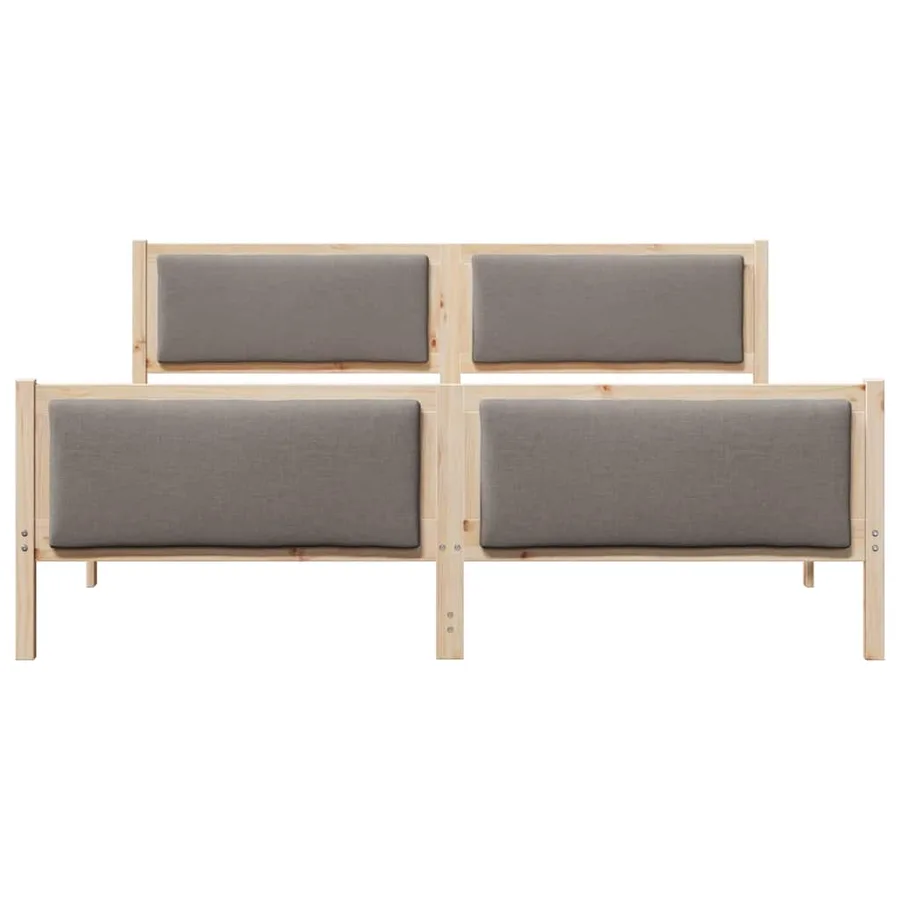 Cadre de lit avec tête de lit Taupe 180 x 200 cm tissu - 5