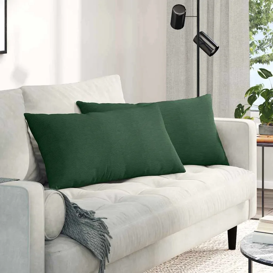 Coussins de canapé 2 pcs Vert foncé 80 x 40 cm