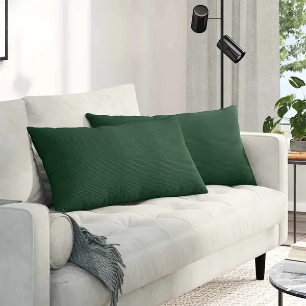 Coussins de canapé 2 pcs Vert foncé 80 x 40 cm