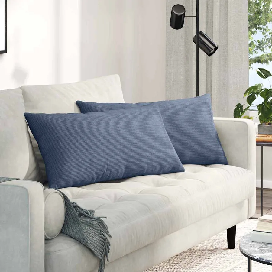 Coussins de canapé 2 pcs Bleu 80 x 40 cm