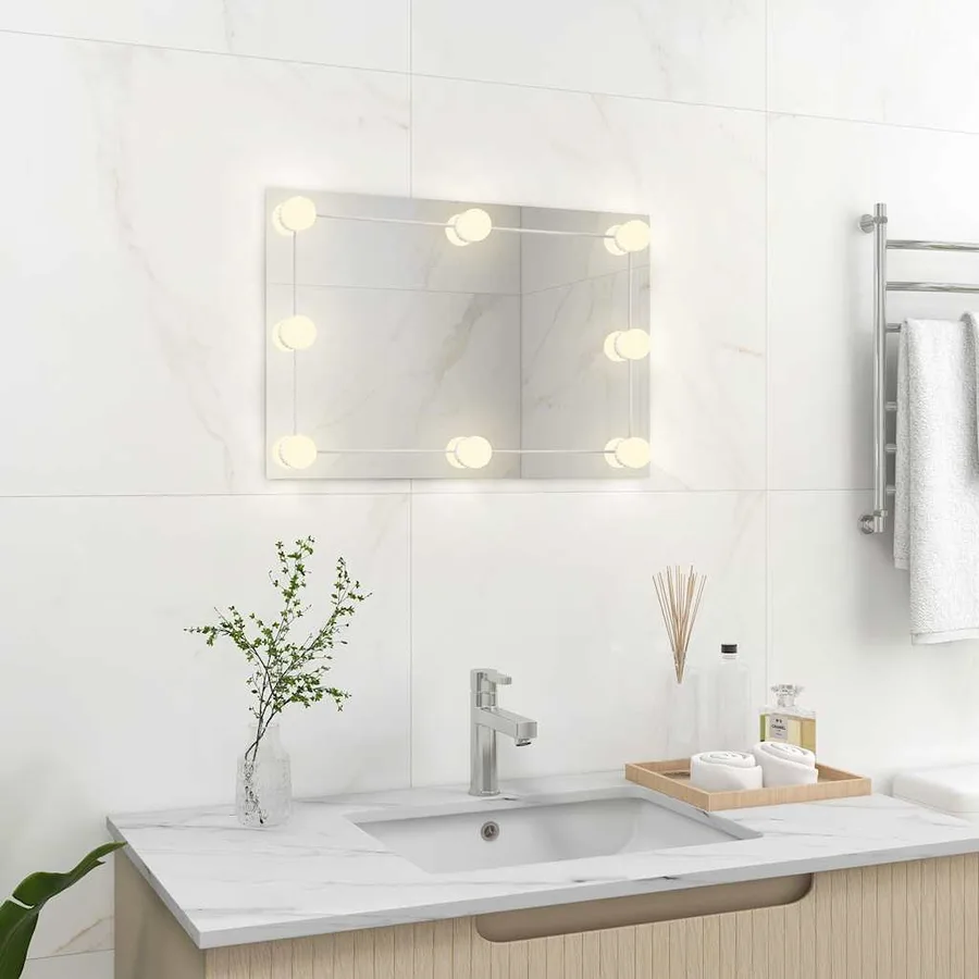 Miroir mural avec lampes LED Rectangulaire Verre - 3