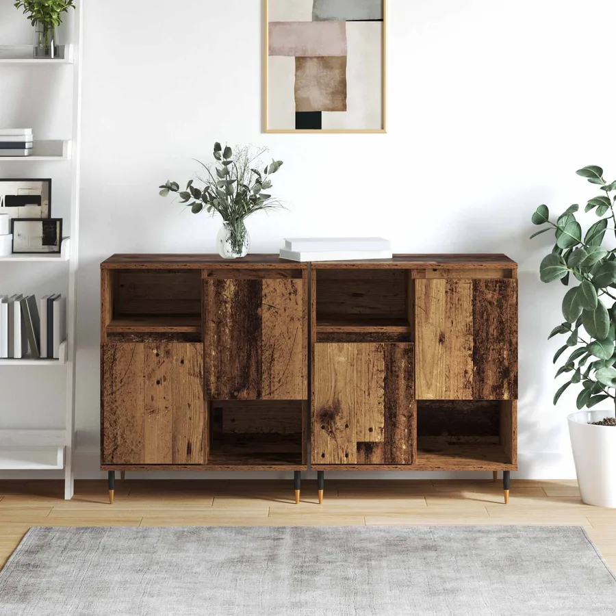 Buffets 2 pcs Bois ancien - 4