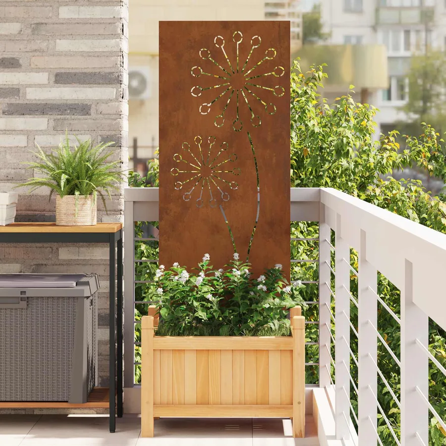 Écran de confidentialité de jardin Fretwork Rouillé 50 x 140 cm