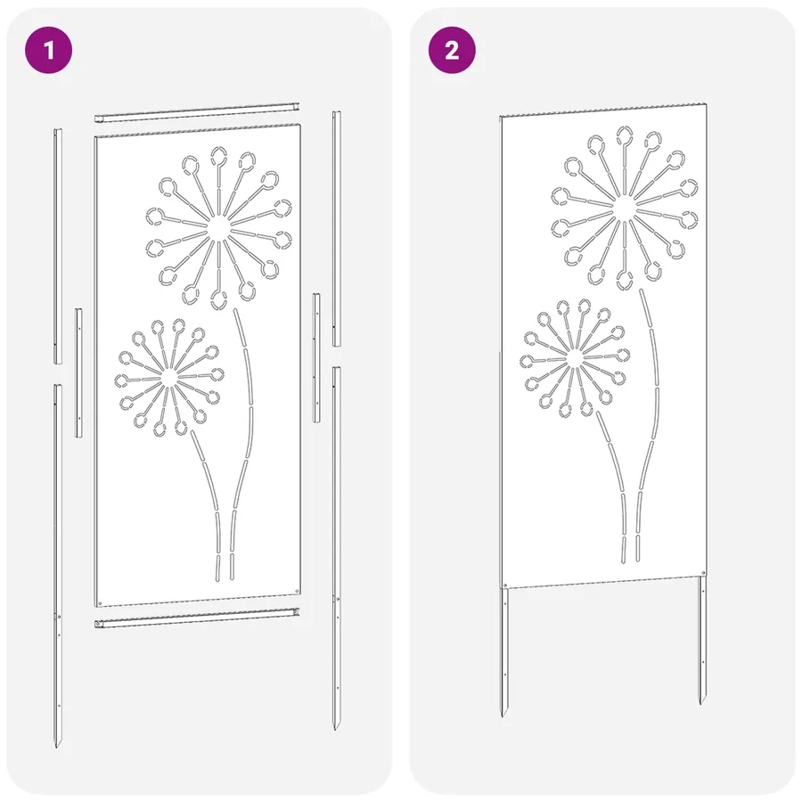 Écran de confidentialité de jardin Fretwork Rouillé 50 x 140 cm - 13