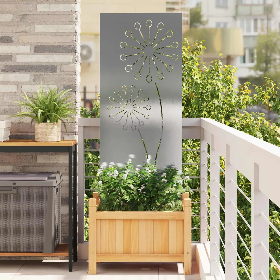 Écran de confidentialité de jardin Fretwork Argenté 50 x 140 cm