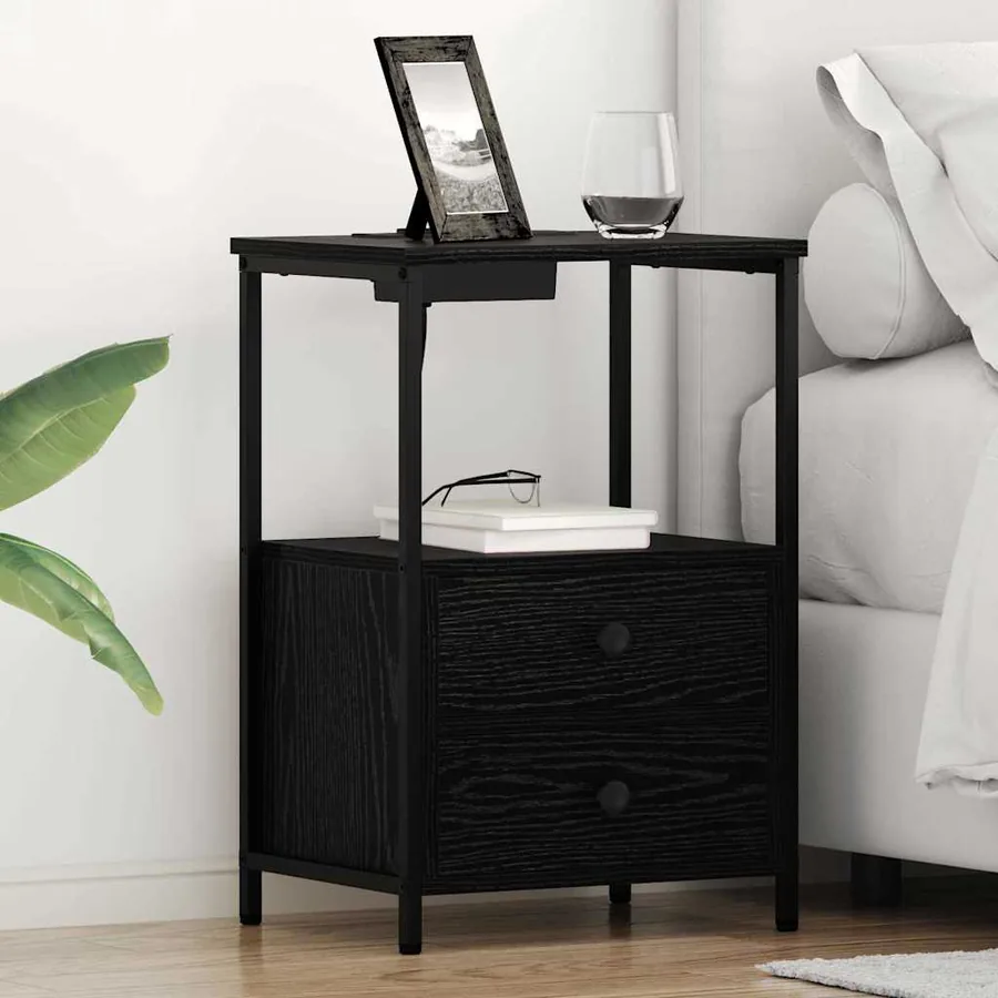 Cabinet de chevet Chêne noir 40 x 31 x 60 cm Bois d'ingénierie