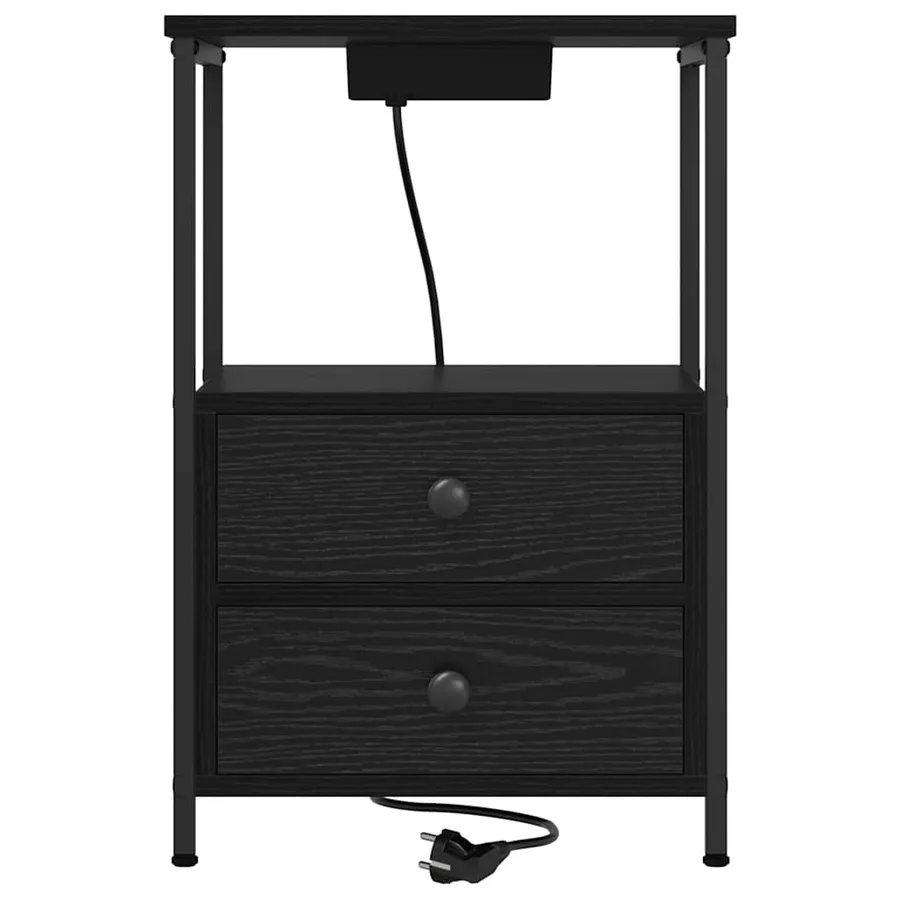 Cabinet de chevet Chêne noir 40 x 31 x 60 cm Bois d'ingénierie - 6