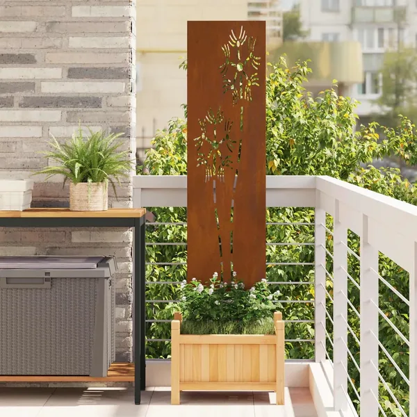 Écran de confidentialité de jardin Fretwork Rouillé 32 x 140 cm