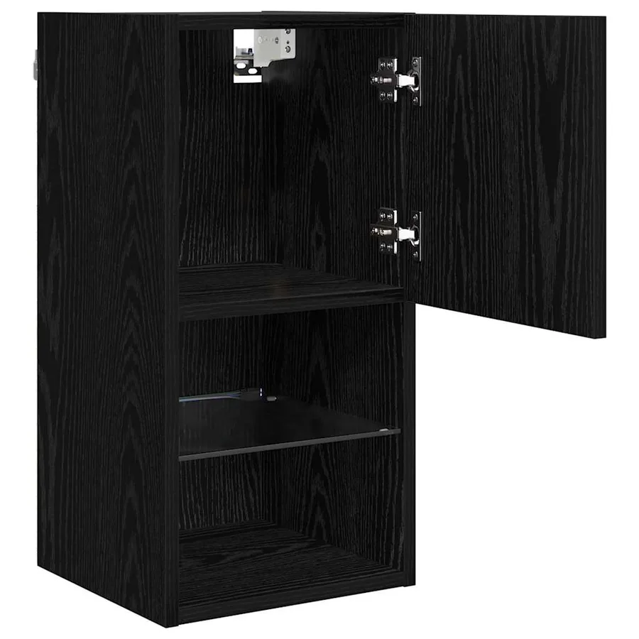 Meubles TV muraux avec LED 2 pcs Chêne noir 30,5 x 30 x 60 cm - 7