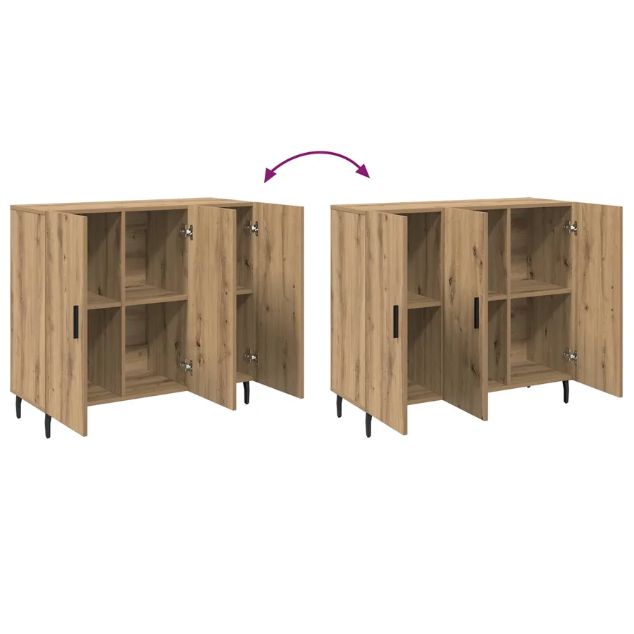Buffet Chêne artisanal 90 x 34 x 80 cm Bois d'ingénierie - 10