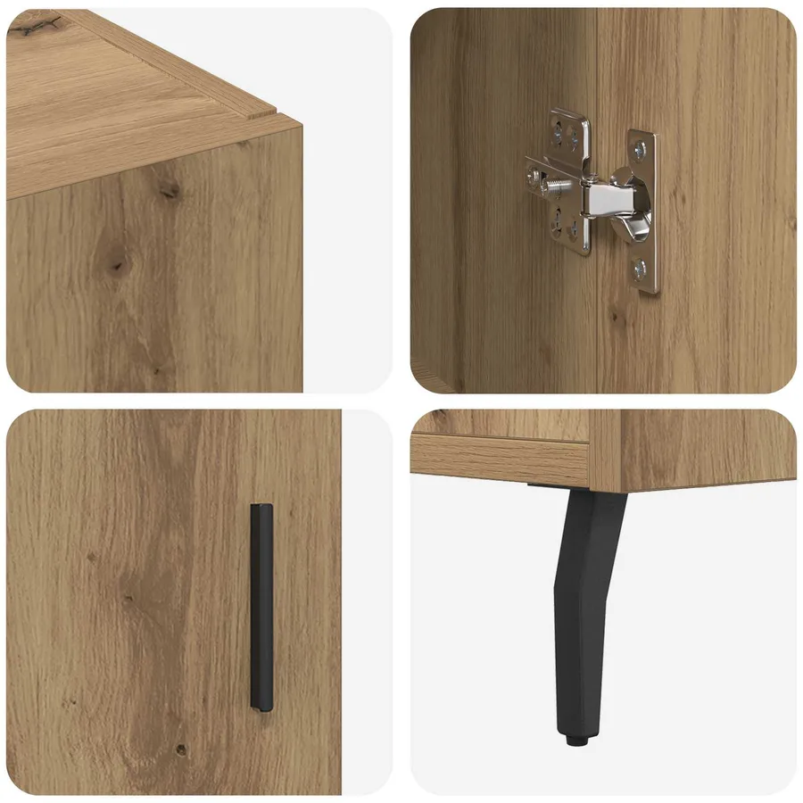 Buffet Chêne artisanal 90 x 34 x 80 cm Bois d'ingénierie - 9