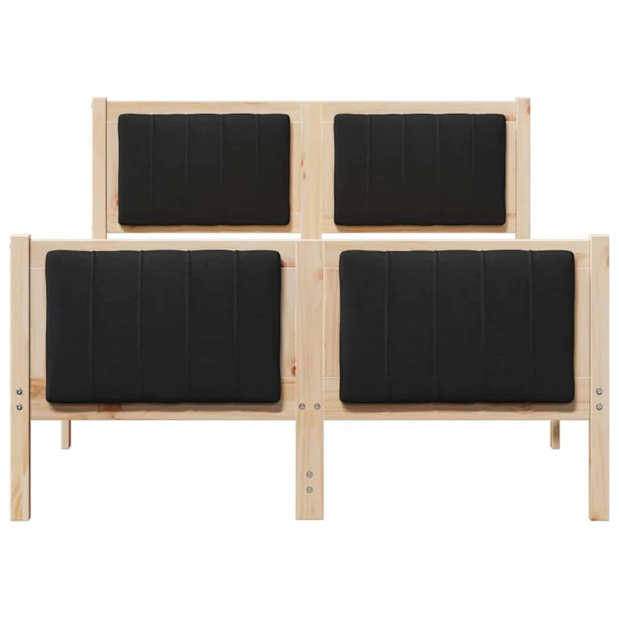 Cadre de lit Marron et noir 120 x 200 cm Bois massif en pin - 5