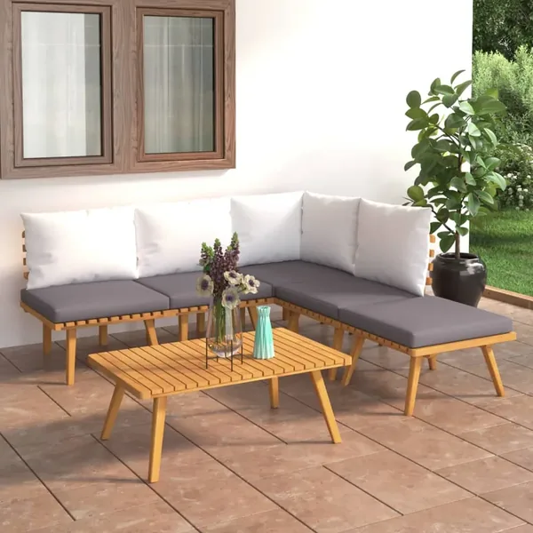 6 pcs garden lounge set with cushions Solid acacia wood