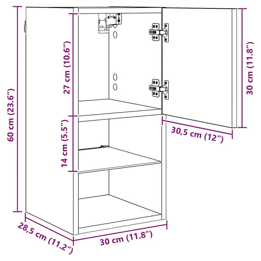 Meubles TV muraux 2 pcs Chêne artisanal Bois d'ingénierie - 17