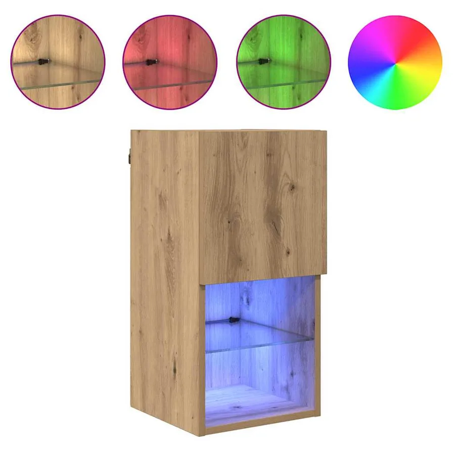 Meubles TV muraux 2 pcs Chêne artisanal Bois d'ingénierie - 4