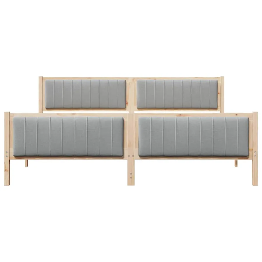 Cadre de lit avec tête de lit Marron et gris clair 200 x 200 cm - 5