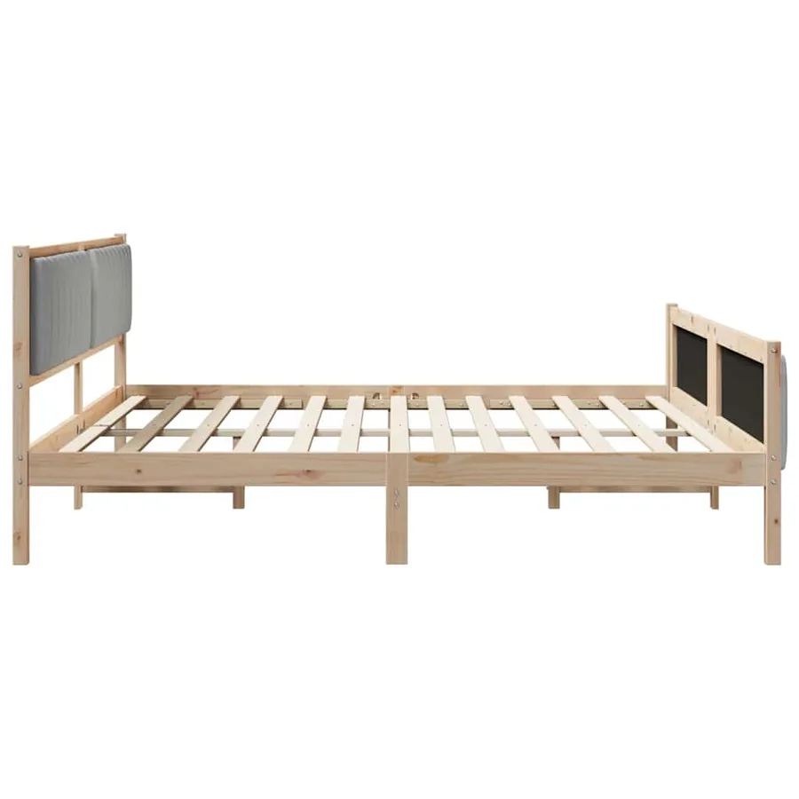 Cadre de lit avec tête de lit Marron et gris clair 200 x 200 cm - 6