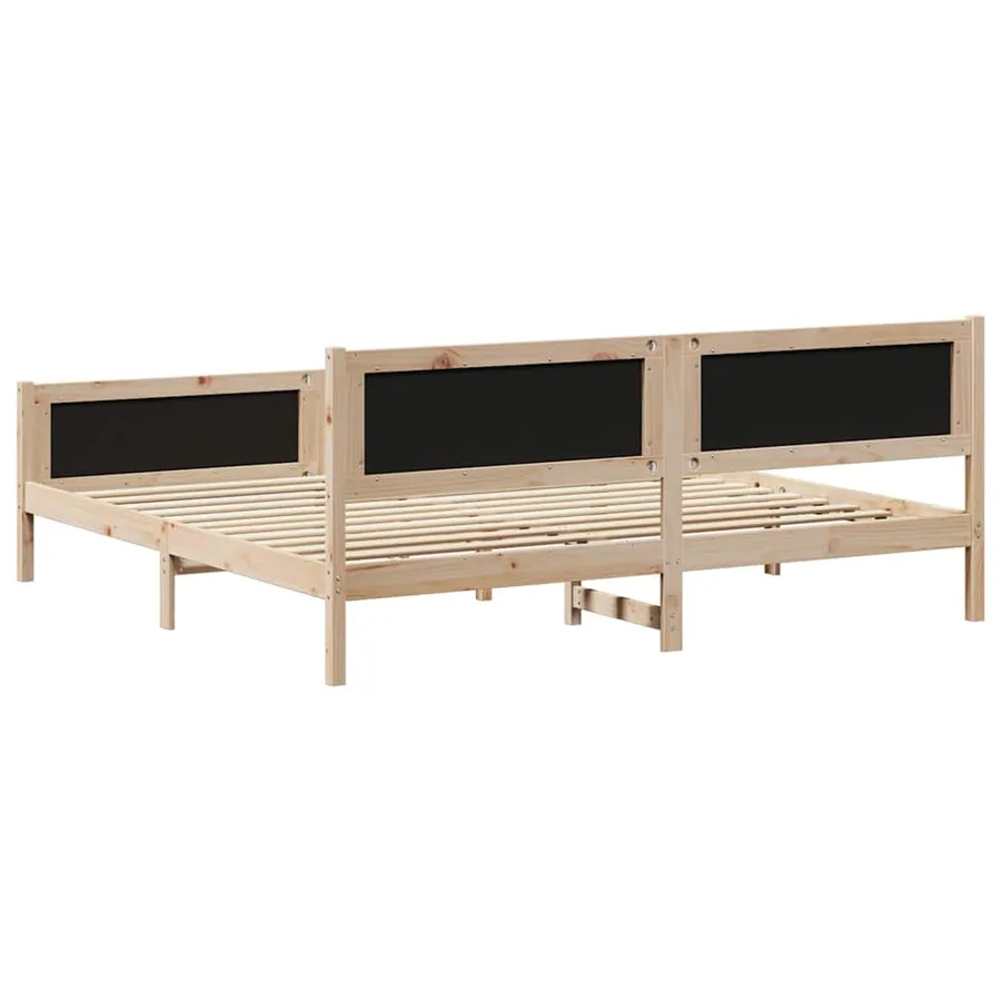 Cadre de lit avec tête de lit Marron et gris clair 200 x 200 cm - 7