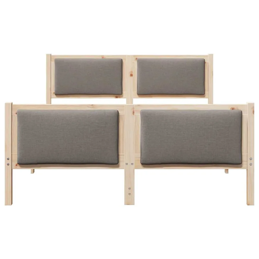Cadre de lit avec tête de lit Taupe 140 x 200 cm tissu - 5