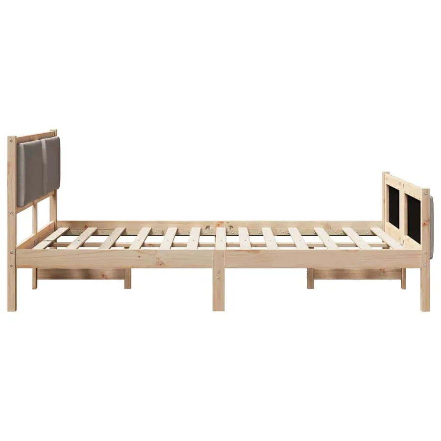 Cadre de lit avec tête de lit Taupe 140 x 200 cm tissu - 6