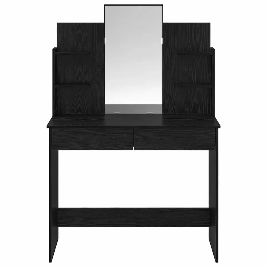 Table de maquillage avec miroir Chêne noir 96 x 39 x 142 cm - 6