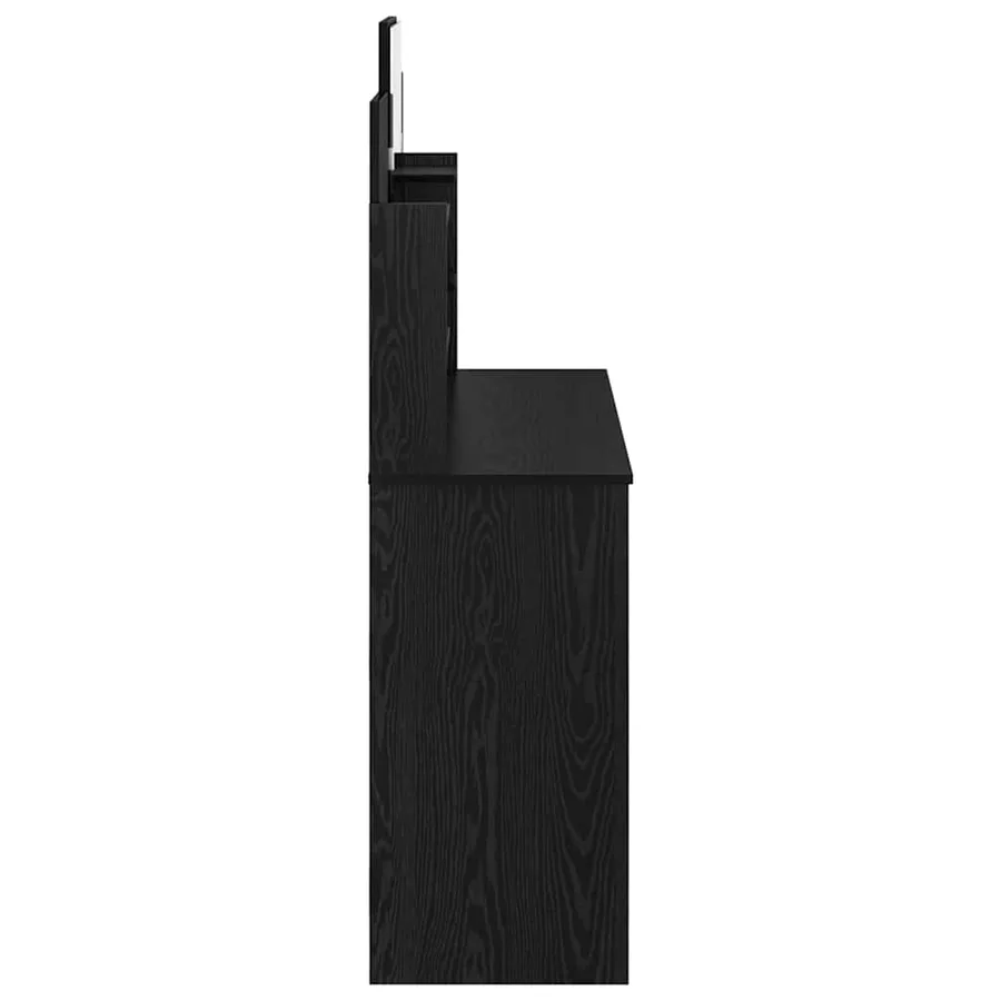 Table de maquillage avec miroir Chêne noir 96 x 39 x 142 cm - 7