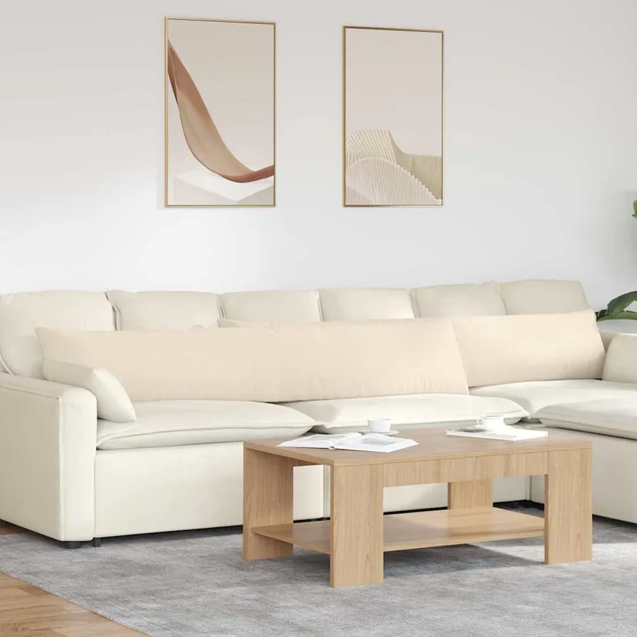 Coussins de canapé 2 pcs Beige 200 x 40 cm tissu