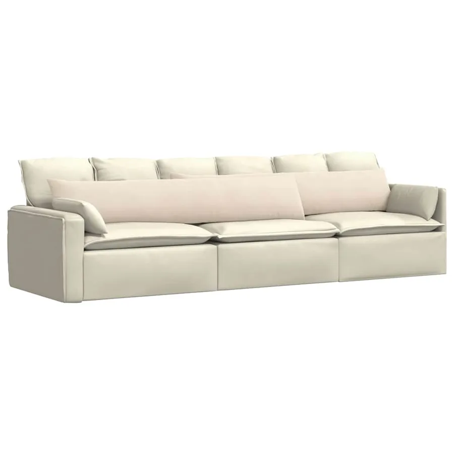 Coussins de canapé 2 pcs Beige 200 x 40 cm tissu - 3