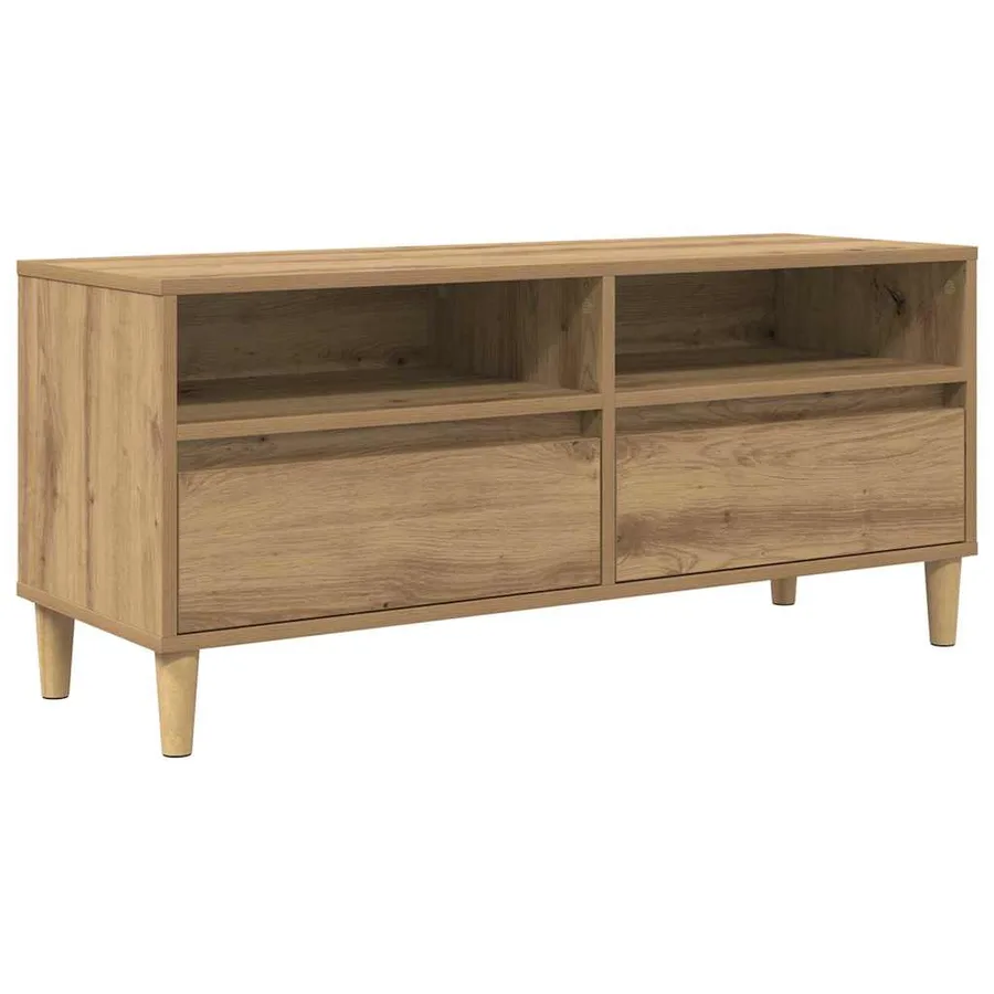 Meuble TV 100 x 34,5 x 44,5 cm Chêne artisanal - 2
