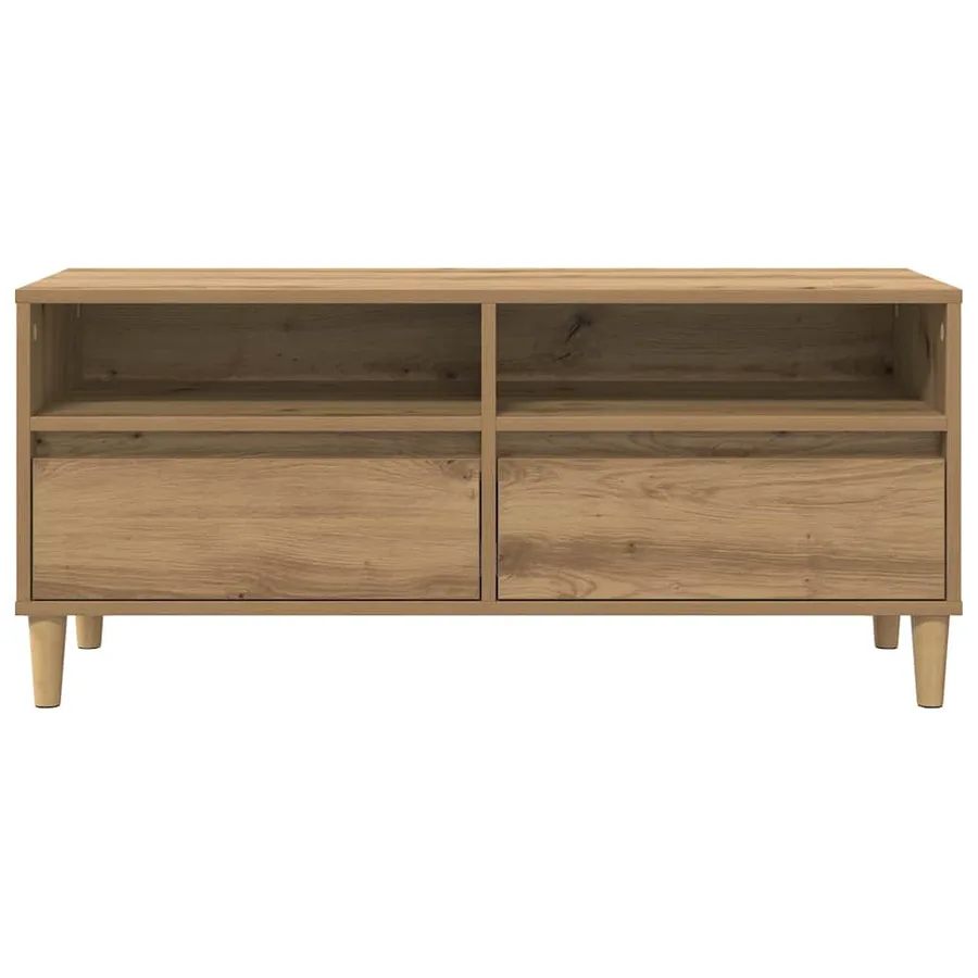 Meuble TV 100 x 34,5 x 44,5 cm Chêne artisanal - 6