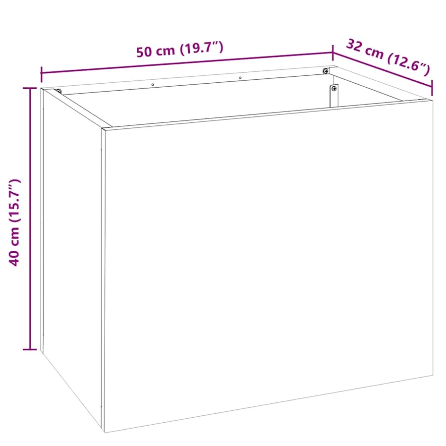 Cache-pot de jardin Vert olive 50 x 32 x 40 cm - 10