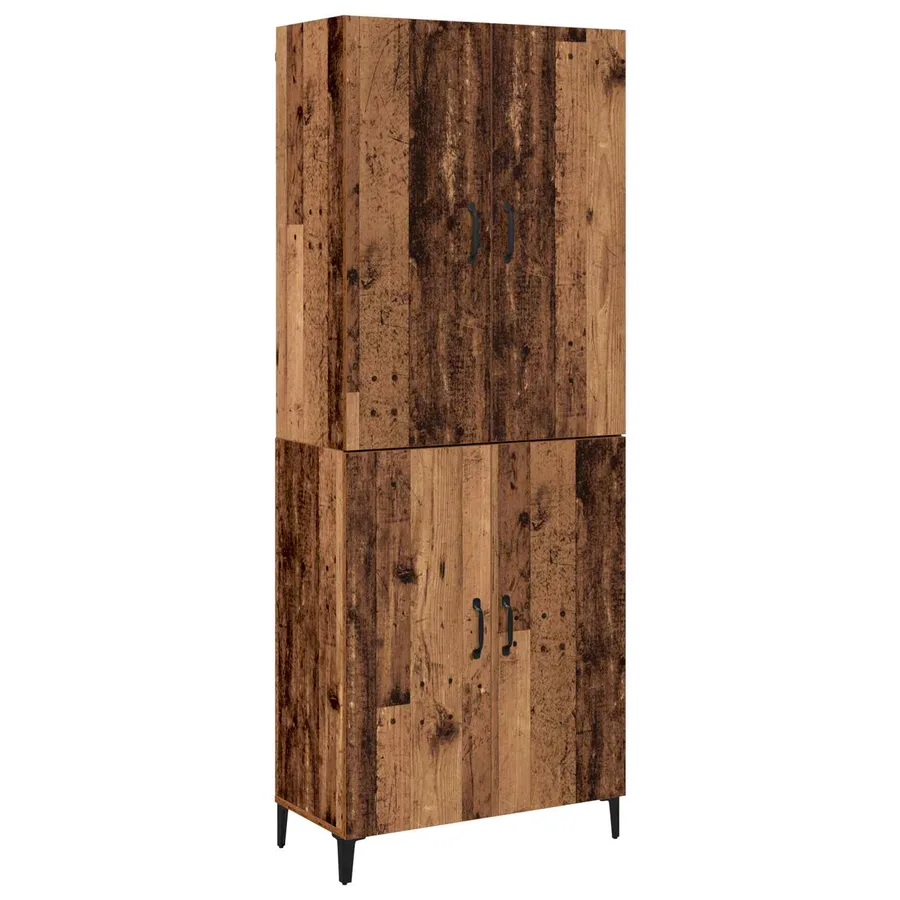 Haut Armoire 2 pcs Bois ancien Bois d'ingénierie - 2