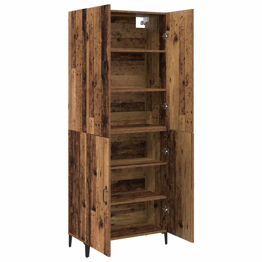 Haut Armoire 2 pcs Bois ancien Bois d'ingénierie - 5