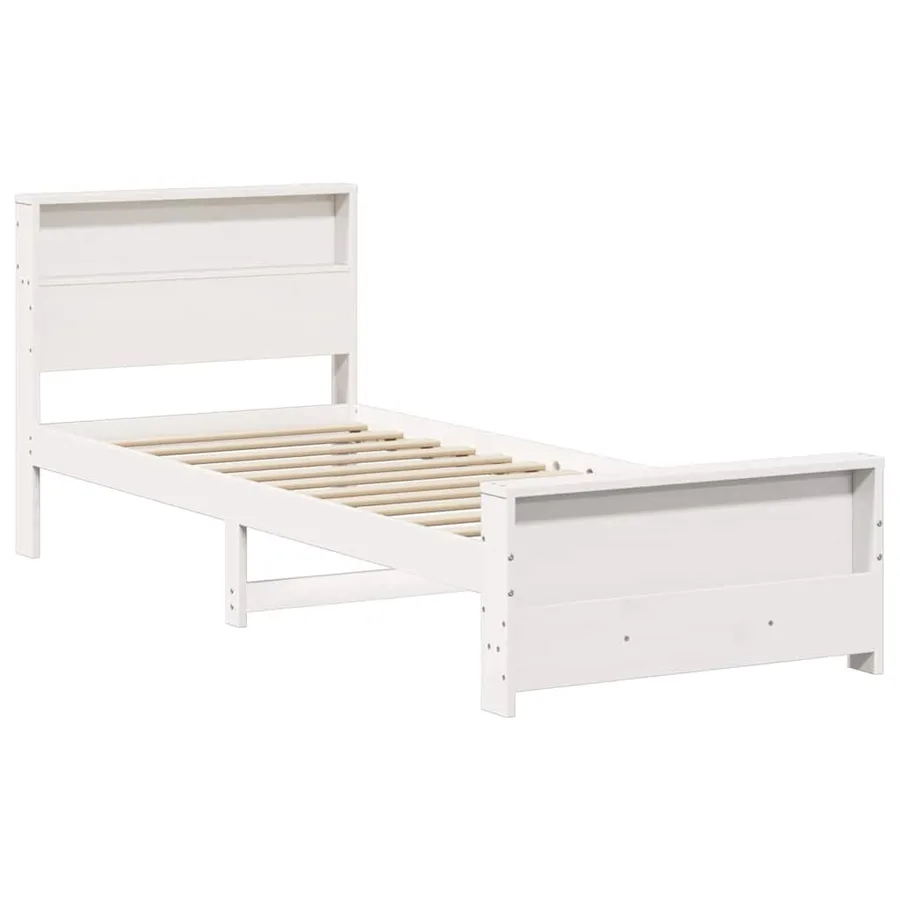 Cadre de lit Blanc 75 x 190 cm Bois d'ingénierie - 4