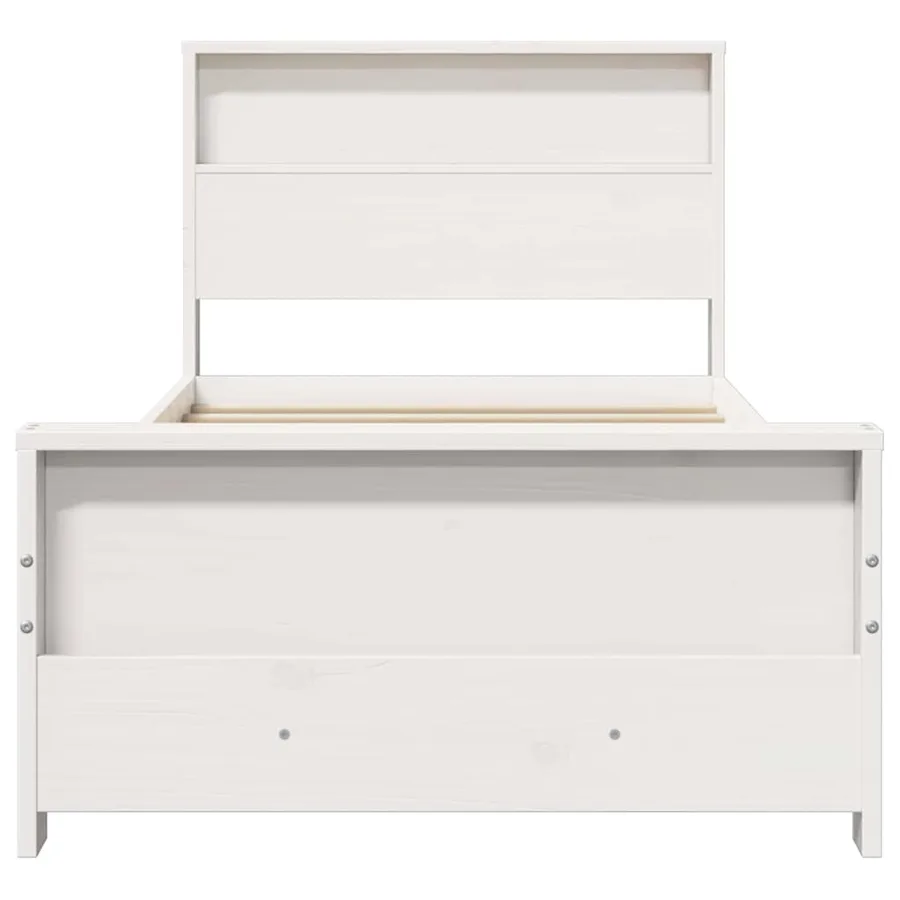Cadre de lit Blanc 75 x 190 cm Bois d'ingénierie - 5