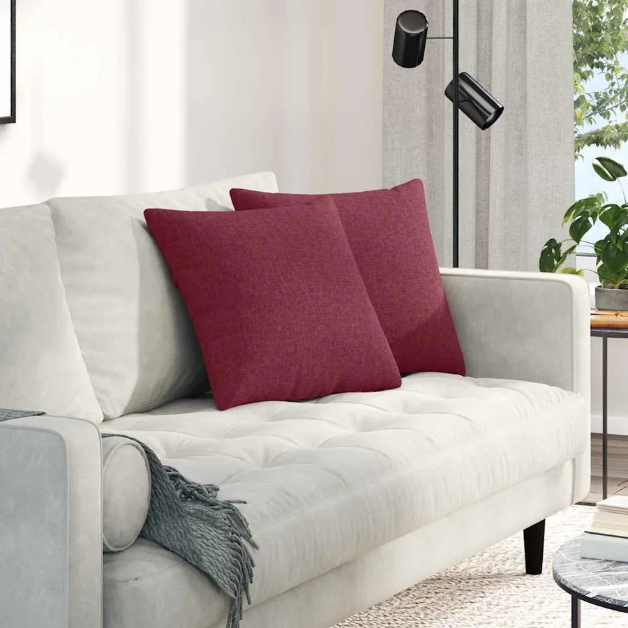 Coussins de canapé 2 pcs Bordeaux 45 x 45 cm tissu