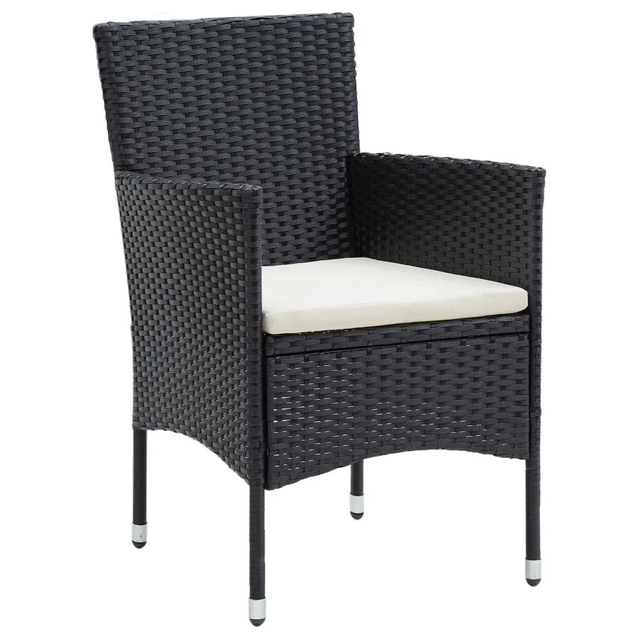 Ensemble à manger de jardin avec coussins 7 pcs Noir - 5