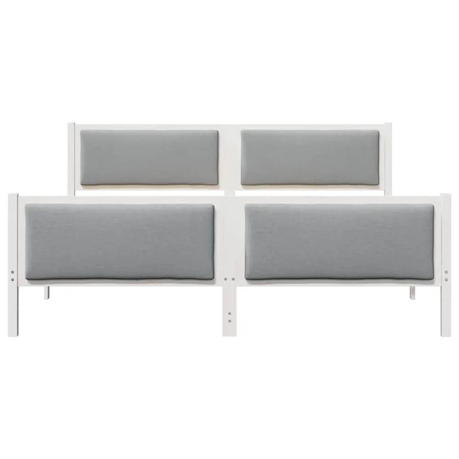 Cadre de lit avec tête de lit Gris clair 200 x 200 cm tissu - 5