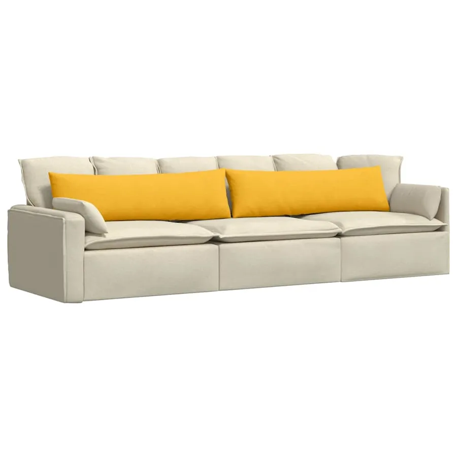 Coussins de canapé 2 pcs Jaune clair 145 x 40 cm - 3
