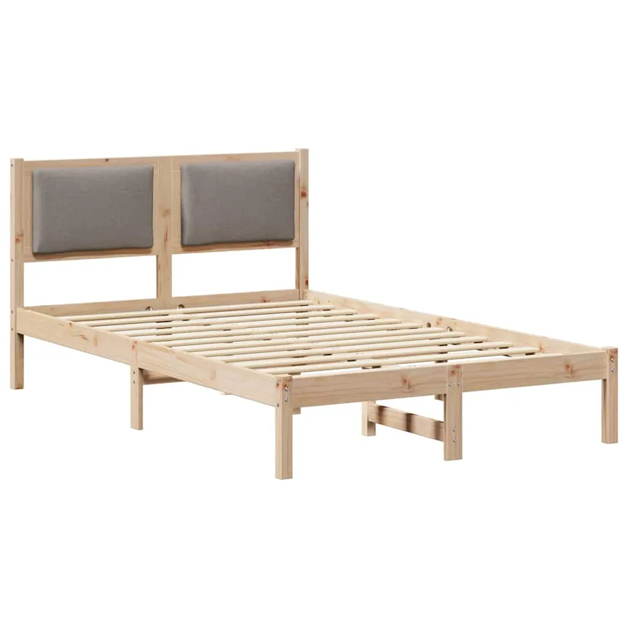 Cadre de lit avec tête de lit Taupe 120 x 200 cm Pin massif - 2